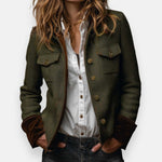Veste Tweed à Détails en Velours pour Femmes - Emilia Lane