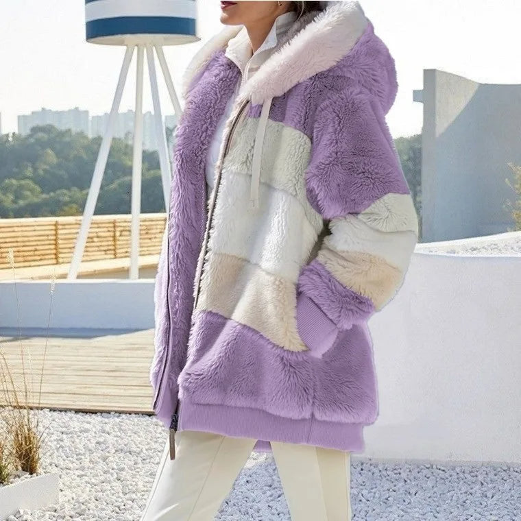 Oversized Fleece Hoodie Jacket for Women