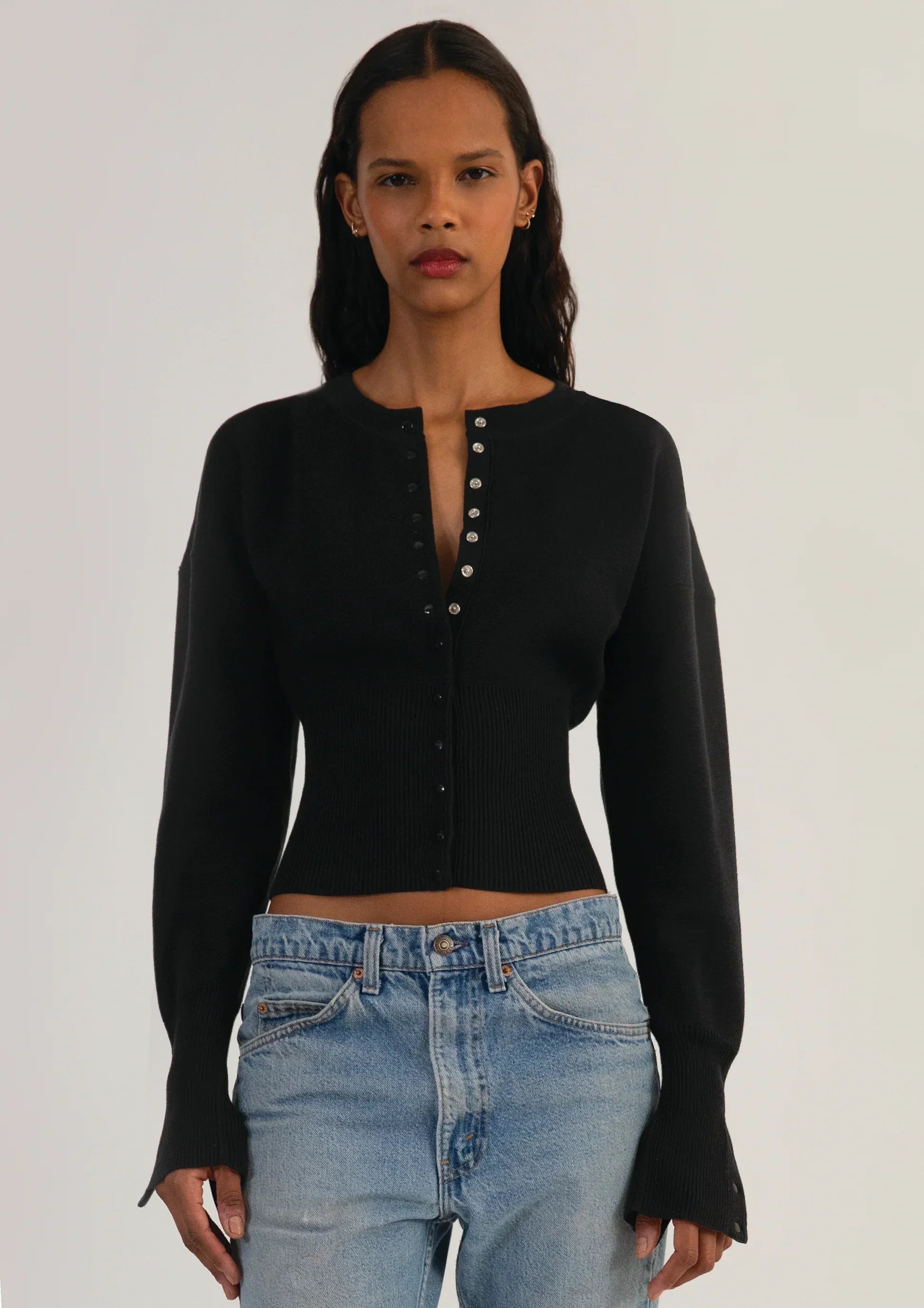 Fitted Buttoned Cardigan for Women