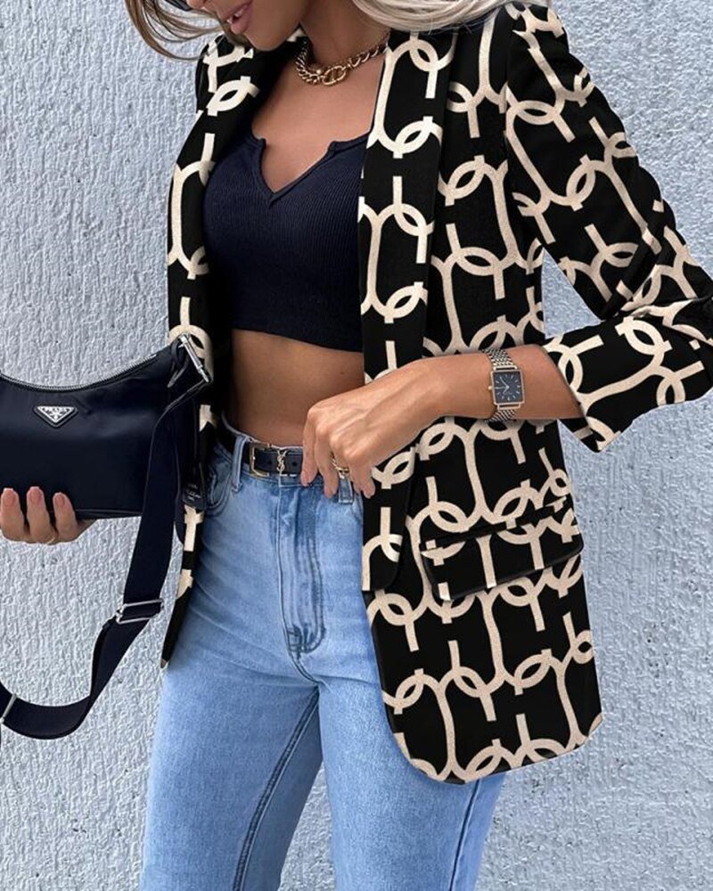 Fitted Blazer with Long Sleeves for Women