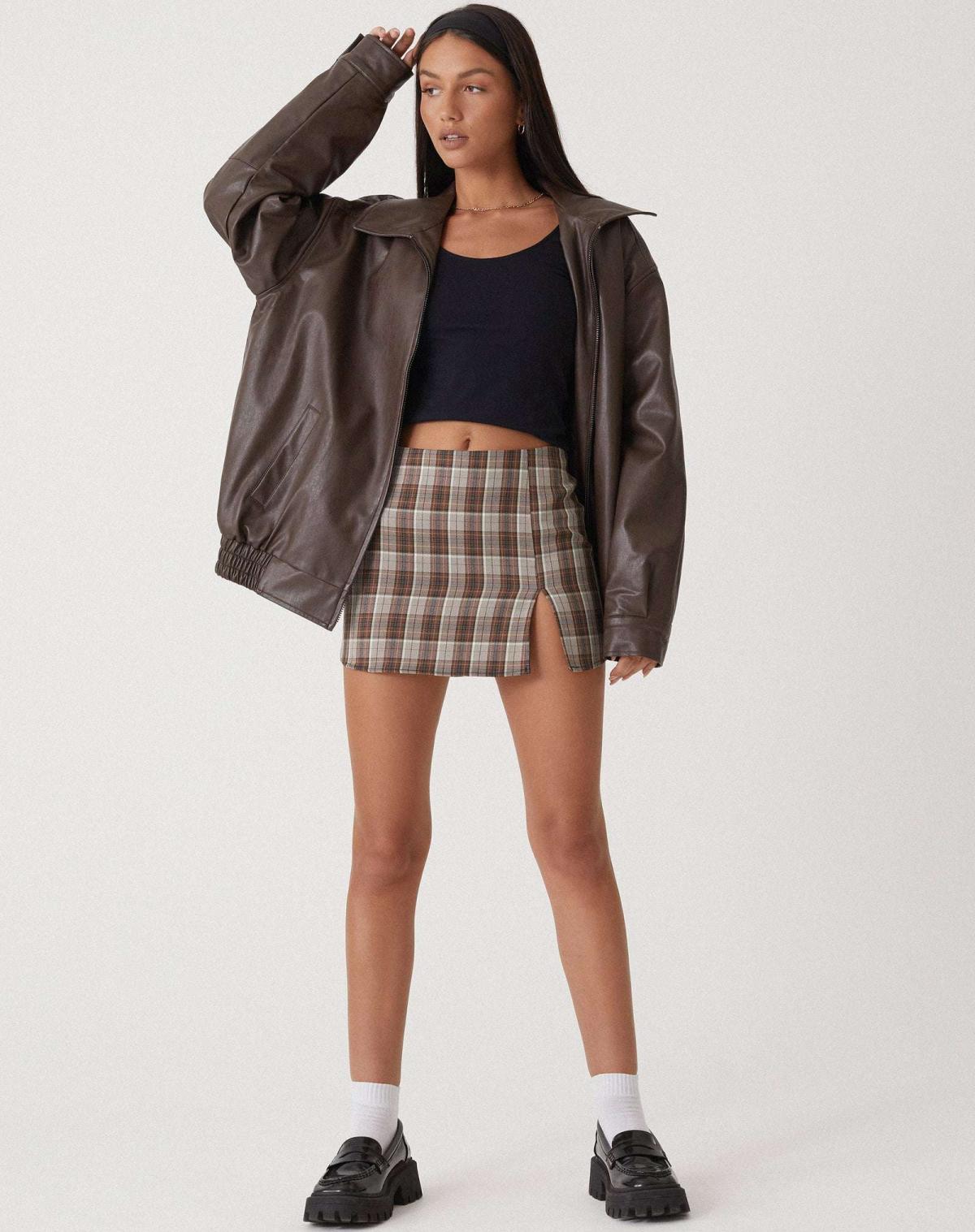 Oversized Leather Bomber Jacket for Women