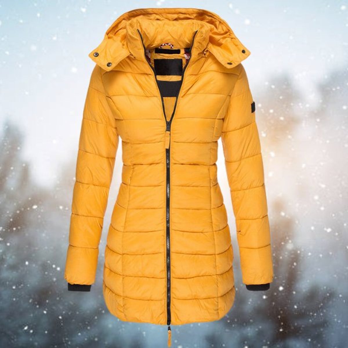Long Hooded Down Jacket for Women