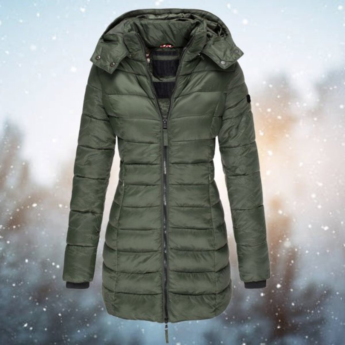 Long Hooded Down Jacket for Women