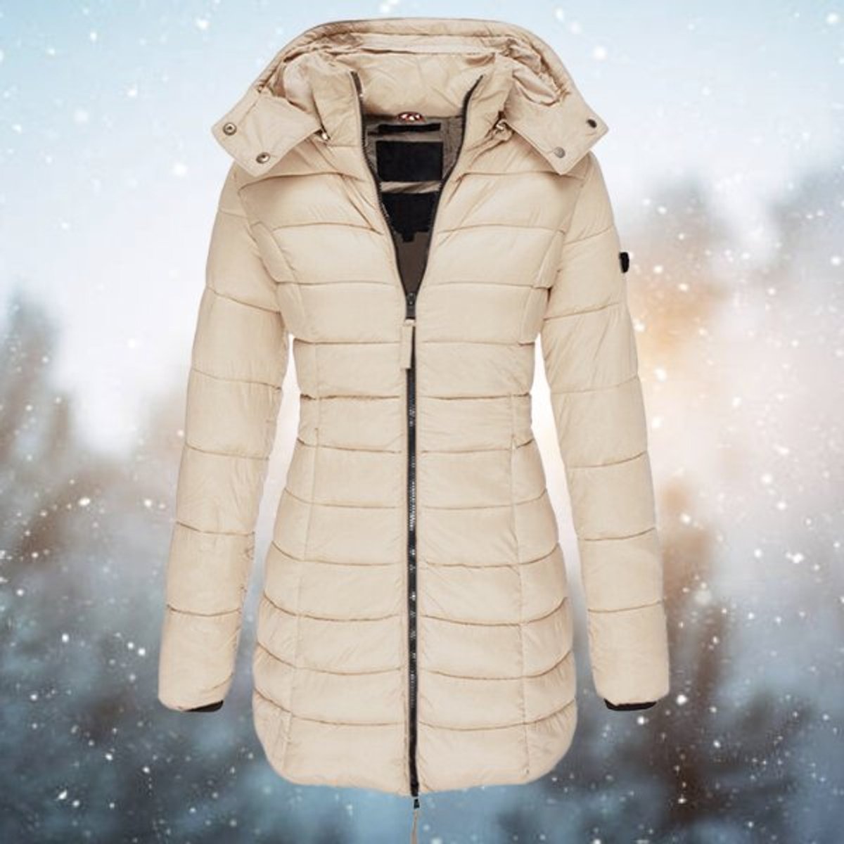 Long Hooded Down Jacket for Women