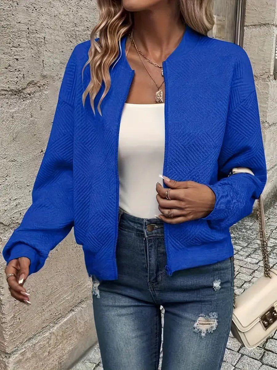 Short Quilted Bomber Jacket for Women