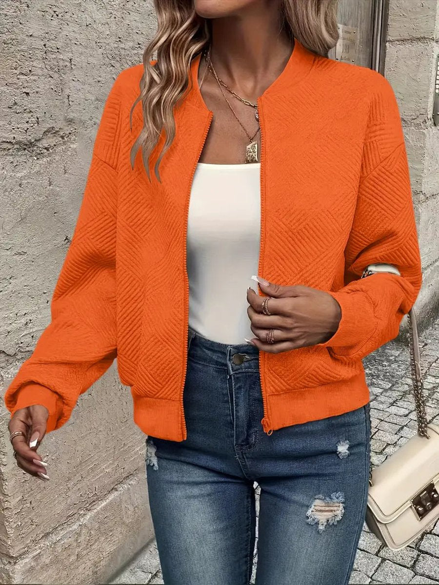 Short Quilted Bomber Jacket for Women