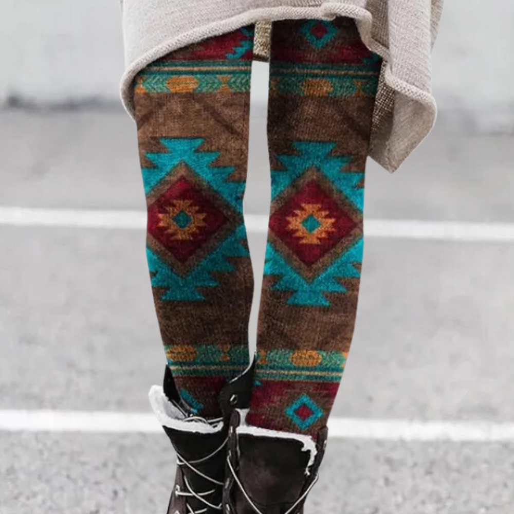 Ethnic Printed Winter Leggings for Women